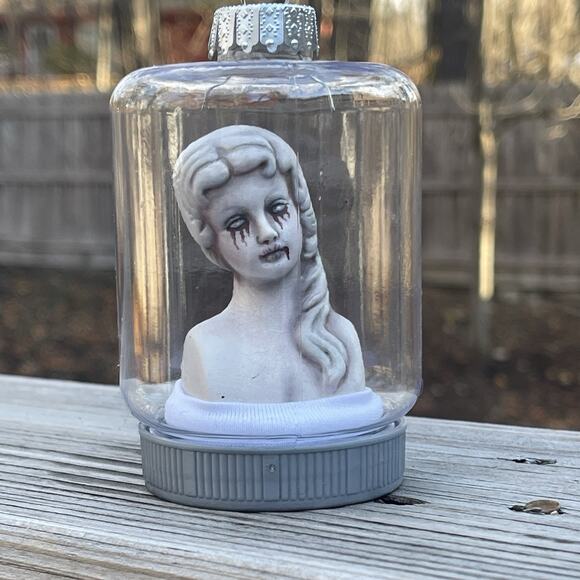 OOAK Creepy Odd Haunted Ghost Doll Head Gothic Christmas Decor Tree Ornament - Picture 5 of 7